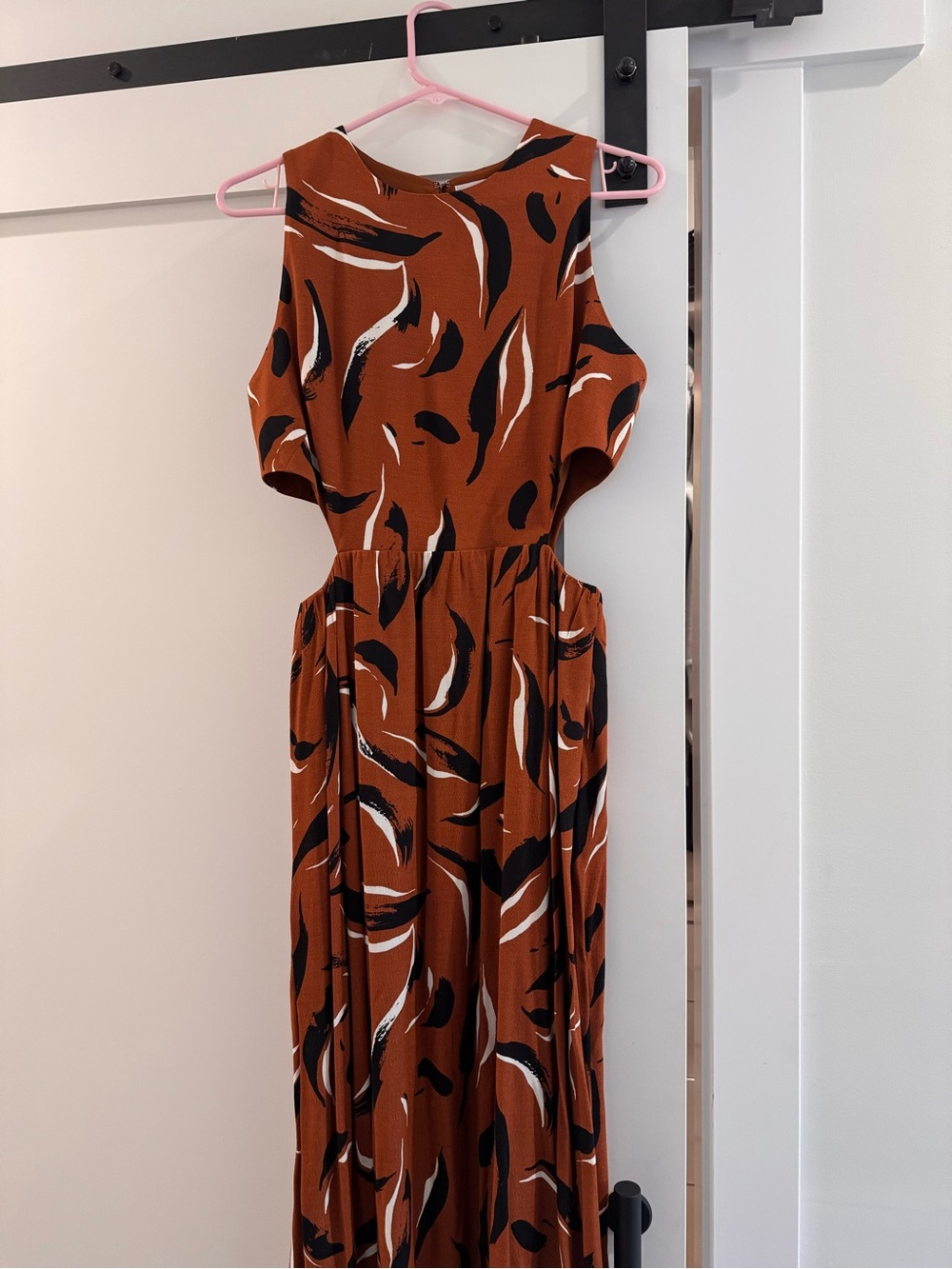 Corey Lynn Calter Rust Brown Sleeveless Printed Maxi Dress